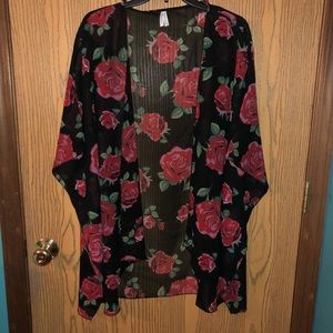 Rose styled see through cardigan/shrug